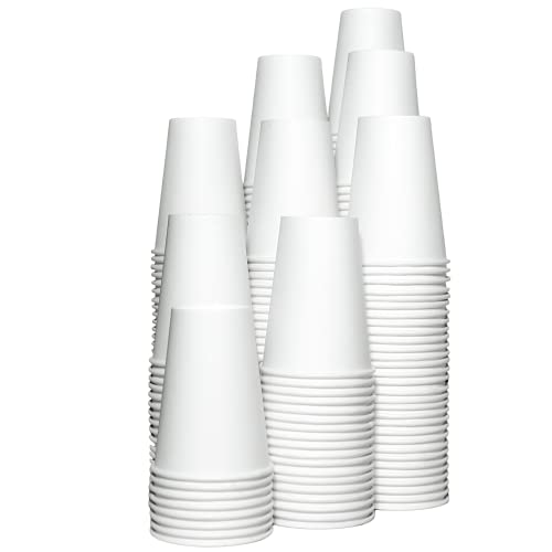 [400 pcs] Gobelets Jetables 220ml blanc en papier carton de qualité supérieure, Tasses Jetables 7.5oz pour boissons chaudes et froides, verre jetable pour...