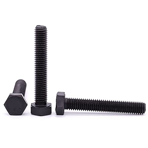 Image of M12-1.75 x 55mm Hex Bolts, High-Strength Metric Class 12.9 Steel Hex Head Screws for Valves Pumps Motors Automotive Suspension Systems, Black Oxide, Full Thread, 8-Pack