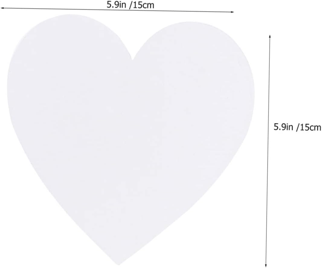 6Pcs Heart Shape Artist Drawing Boards Canvas Oil Painting Panels for DIY Projects and Creative Art Activities