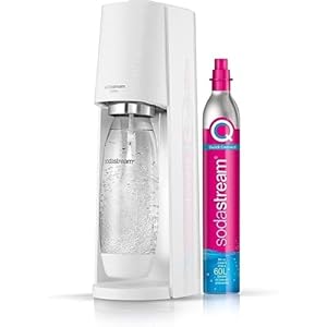 SodaStream - Terra Sparkling Water Maker, Quick Connect CO2 system, Includes 60L Gas Cylinder, BPA-Free 1L Bottle, Eco-Friendly & Reduces Plastic Waste, White