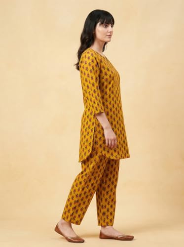 Image of Bee M Pee Designer Trendy Floral Printed Cotton Kurta Coord Sets for Women | Stylish Casual Tunic Kurti Set with Pant for Woman for Office
