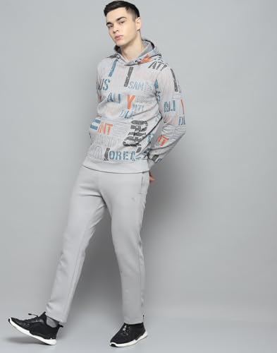 Image of Monte Carlo Mens Printed Grey Hooded Neck Full Sleeve Tracksuit 224066536-2