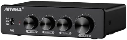 AIYIMA A01 100W +100W TPA3116 Stereo Amplifier 2.0/2.1 Channel Class D Audio Amp Receiver with 3.5mm AUX Output + DC24V Power Adapter for Home Audio Speaker