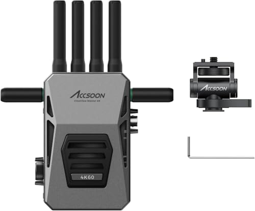 【Accsoon公式ストア】Accsoon CineView Master 4K SDI&HDMI無線映像伝送システム 、4K60fps/1080p60fps受信機 2.4Ghz+5Ghz+6GHz で 0.025秒低遅延、2500m長距離伝送、DFS付き