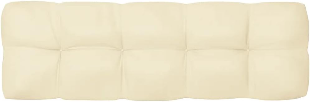 vidaXL Outdoor Pallet Cushions 5 pcs Set, Comfortable Hollow Fiber Filling, Cream Fabric, Durable Polyester Material, Lightweight Design for Easy Handling and Re-Arrangement.
