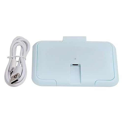 Qcwwy Calentador de Toallitas Húmedas Portátil, Interfaz USB, Alta Eficiencia, Temperatura de 104 ℉, Calefacción Superior, Adecuado para el Hogar, Automóvil, Exterior (Blue)