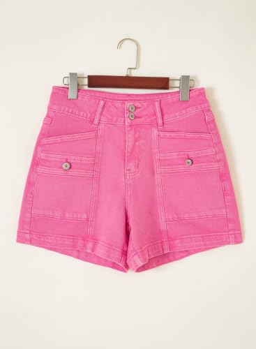 Image of Astylish Women's High Waisted Stretchy Jean Shorts Trendy Denim Shorts