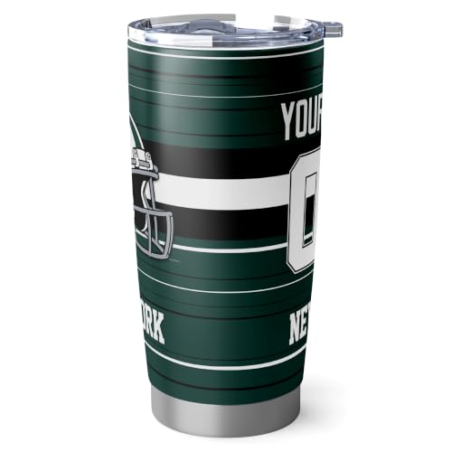 Image of New York J Tumbler 20oz Travel Mug Gifts Custom Name Number