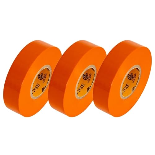 Image of GTSE Electrical Tape - Waterproof, Industrial Grade Vinyl, 3 /4 in x 66ft- Strong Self-Adhesive PVC Electric Tape for Wire Insulation, 7 Mil, 600V - UL /CSA Listed - Orange, 3 Rolls