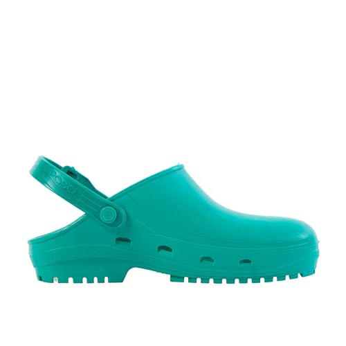 REPOSA MAX - Zuecos Sanitarios Mujer y Hombre en Goma con Suela Antideslizante SRC, Zuecos Enfermera Anatómicos con Correa Ajustable, Zapatos Sanitarios Esterilizables Antishock Transpirables Ligeros