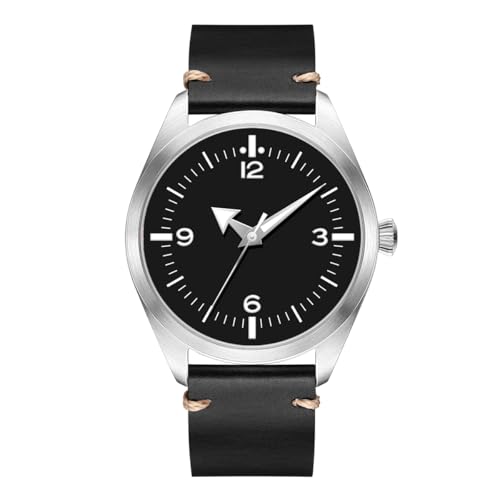 Boyarca Pilot Watch Men's Aviator Wrist Watch Japan Automatic Movement Retro Mechanical Watches Stainless Steel Case with Luminous Waterproof, Black 8010