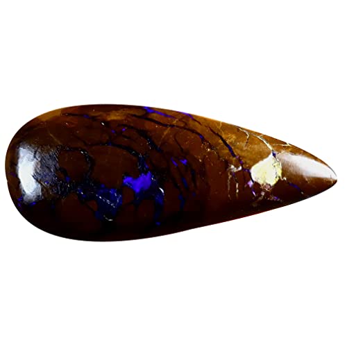 Opale boulder Koroit naturelle multicolore de 10,30 ct taillée en poire cabochon pour joaillerie