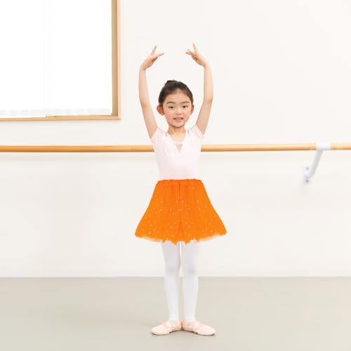 Sparkle Tutu Skirt for Girls, 3 Layered Tulle Sequin Star Princess Skirts Ballet Dance Skorts for Girls Toddler Birthday Holiday Party Dress Up Costume (2-8 Years) Y7ETLPQ