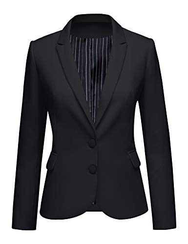 LookbookStore Womens Notched Lapel Pockets Button Work Office Blazer Jacket Suit
