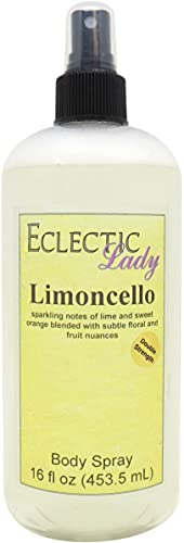 Eclectic Lady Limoncello Body Spray, Double Strength, 16 ounces, Body Mist for Women with Clean, Light & Gentle Fragrance, Cologne with Soft, Subtle Aroma For Daily Use