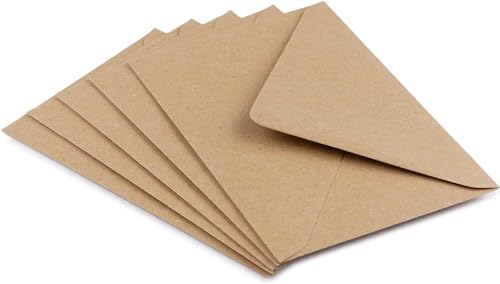 DJP Sobres C6 Kraft Fleck marrón natural, 114 mm x 162 mm, paquete de 50
