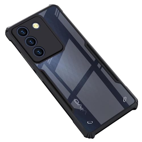 Image of Back Cover Clear Eagle Smoke Compatible with Model Vivo V2336 / Y200e 5G / T3 5G | Raised Edges I paky |Imported Flexible TPU Bumper Scratch & Camera Protection - Black