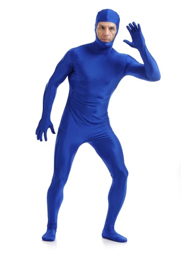 Image of ATHX Men's and Women's Spandex Open Face Bodysuit Costume Adult Stretchy Halloween Cosplay Body Suit Zentai Suit Outfits