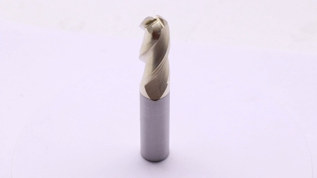 Image of 1 /2 inch 3 Flute Ball Nose Solid Carbide End Mill for Aluminum - ZrN Coated | 37 Degree Helix, 1 /2 inch Cutting Diameter, 1 /2 inch Shank Diameter, 1-1 /4 inch Length of Cut, 3 inch Overall Length