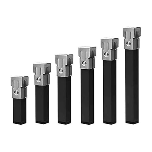 Miroytengo Juego de 6 Patas Cuadradas 45 cm Metálicas con Abrazadera para Somier Tubo 30x30 mm
