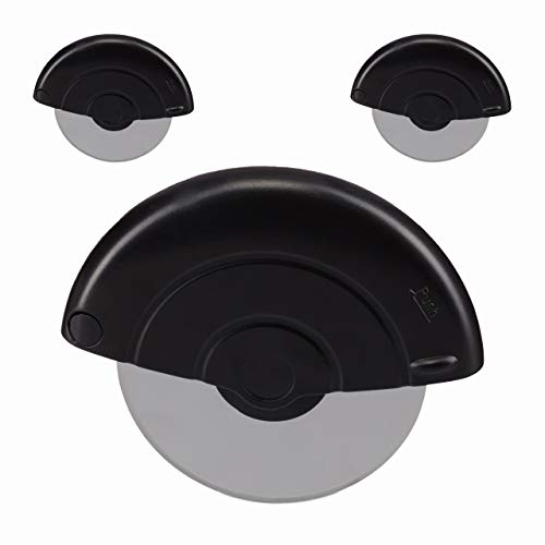 Relaxdays - Pack De 3 Cortapizzas Tipo Rueda, Acero Inoxidable, Negro, 11.5 X 13.5 X 2.8 Cm En Oferta Relaxdays Pack De 3 Cortapizzas Tipo Rueda, Acero Inoxidable, Negro, 11.5 X 13.5 X 2.8 Cm