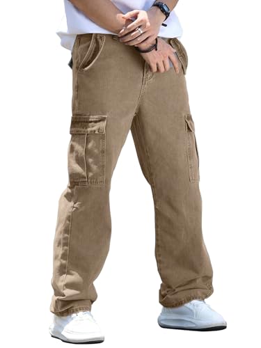 Image of AVANOVA Men's Cargo Jeans Slim Fit | Stylish Stretch Denim Trousers with Multi Pockets | Casual Wear Pants for Men | Comfortable Daily & Office Denim Wear Bottoms (Jeans 250)