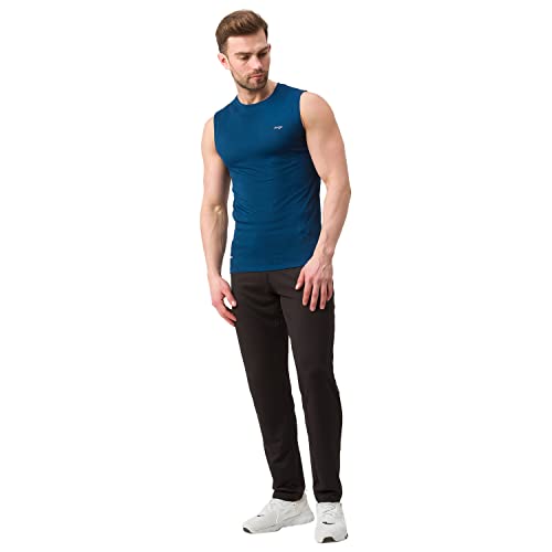 Image of berge' Men's Sleeveless T-Shirt, 100% Polyester Jacquard Geometric Print Tshirt for Swimming Badminton Running Sporting Activity, Slim Fit Round Neck Gym Tank Tops & Muscle Tees