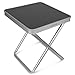 Produktbild Preiswert&Gut Klappstuhl Sitzhöhe 45cm aus Aluminium bis 100kg mit Tischplatte MDF 40x40cm, 20kg belastbar Tragbarer Campinghocker ideal als Fußhocker oder Angelstuhl