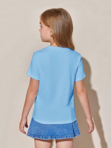 Image of Haloumoning Girls Pleated T Shirts Kids Summer Short Sleeve Fashion Tops Tees 5-14 Years