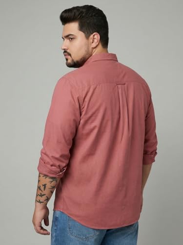 Image of Urbano Plus Men's Cotton Full Sleeve Regular Fit Solid Oxford Shirt with Button-Down Collar