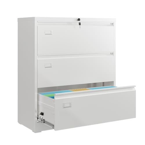 DEVAISE 3-Drawer Lateral Metal