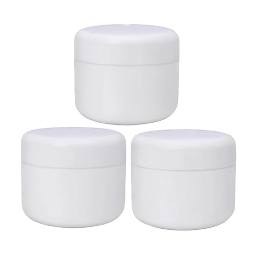 3pcs 250ml/8oz blanco plástico cosmético tarro rellenable botella de crema vacía muestras ollas Loción almacenamiento envase para crema emoliente pomada
