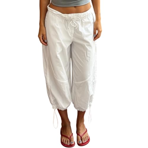 Pantalones modernos con forma de globo en corte capri ligero para un estilo fluido