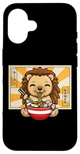 Funny Kawaii Kids Boys Girls Japanese Ramen Hedgehog Lover �X�}�z�P�[�X iPhone 16 �p