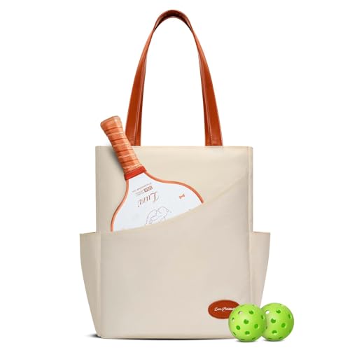 LUZZ Pickleball Tote Bag for Women with Pickleball Handbag 2 Paddle Compartment Front and behind...