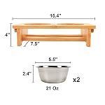 HTB Elevated Dog Bowls,Raised Dog Bowl Stand with 2 Stainless Steel Bowls, Elevated Raised Dog Bowls for Large Medium Small Sized Dogs - Image 5