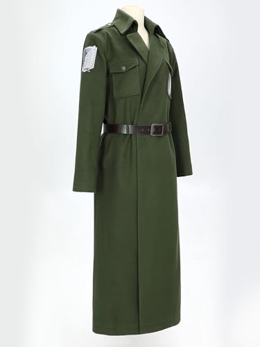 Micotaku Attack On Titan Officially Licensed Unisex Survey Corps Trench Coat Cosplay Costume Loose Fit