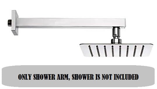 Image of JAGGER JAG203 Premium Grade Stainless Steel Square Shower Arm with Wall Flange (SQUARE, 24 inch INCH)