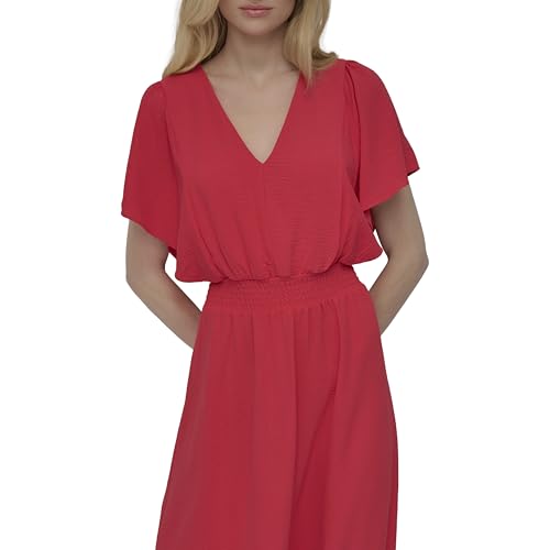 DKNY Women's Flutter Sleeve V-Neck Fit & Flare Maxi Dress2