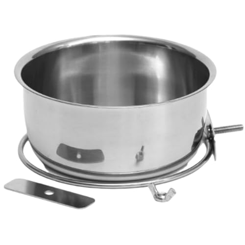 Plus Nao(プラスナオ) フードボウル ケージ 取り付け ペット用 食器 皿 ステンレス フードボール ウォーターボウル ゲージ 取り付け エサ入 - M