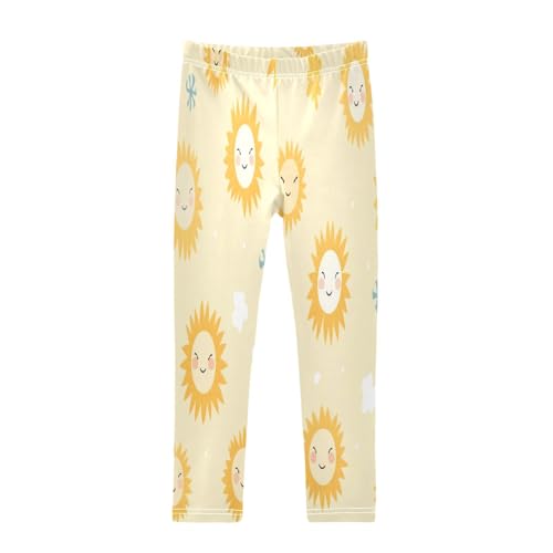 Toddler Girls Leggings Printed Yoga Pants Leggings Cartoon Sun for Kids