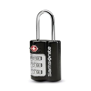 Samsonite 3-Dial Combination Lock, TSA Approved Travel Lock, Black