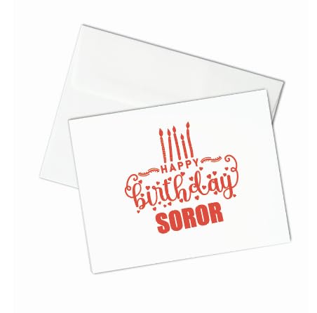 Image of Custom Made Love Birthday Sorority FOLDED Note Card Set, Birthday Women Stationary Notecard Set, Stationery For Sorority Women, Assorted Designs (Red + White)