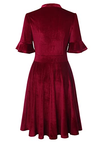 Image of Women Summer Floral Ruffle Sleeve Wear to Work Church Wedding Guest Party Dresses