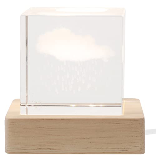 NUOBESTY Cristal Forma De Cubo Con Base De Decoración y Elegante Para Habitaciones Mesa USB Recargable Para Hogar y Oficina