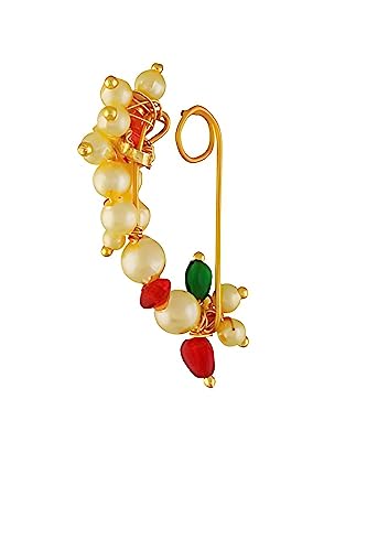 Vail Creations Traiditional Maharashtrian Nose Ring for Women without Piercing Small Size 2 Cm sutiable for Girls