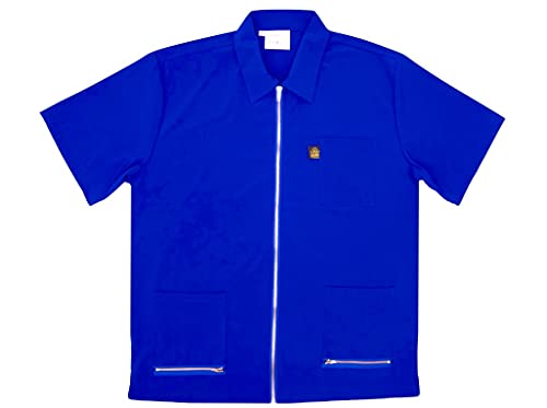 King Midas EmpireProfessional Hair Barber Jacket - Ultra Lightweight - Short Sleeves Salon Smocks Royal Blue3