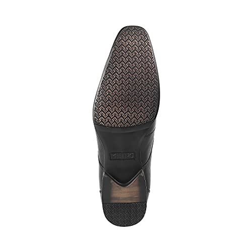 Image of Metro Men's Leather Texture Panel Stylish Lace-up Formal Shoes