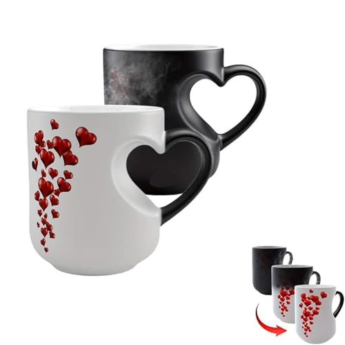Heart-Shaped Color Changing Magic Ceramic Mug...