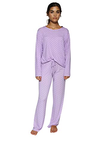 image for Real Essentials 2 Pack: Womens Striped Pajama Sets Ladies Soft Winter 